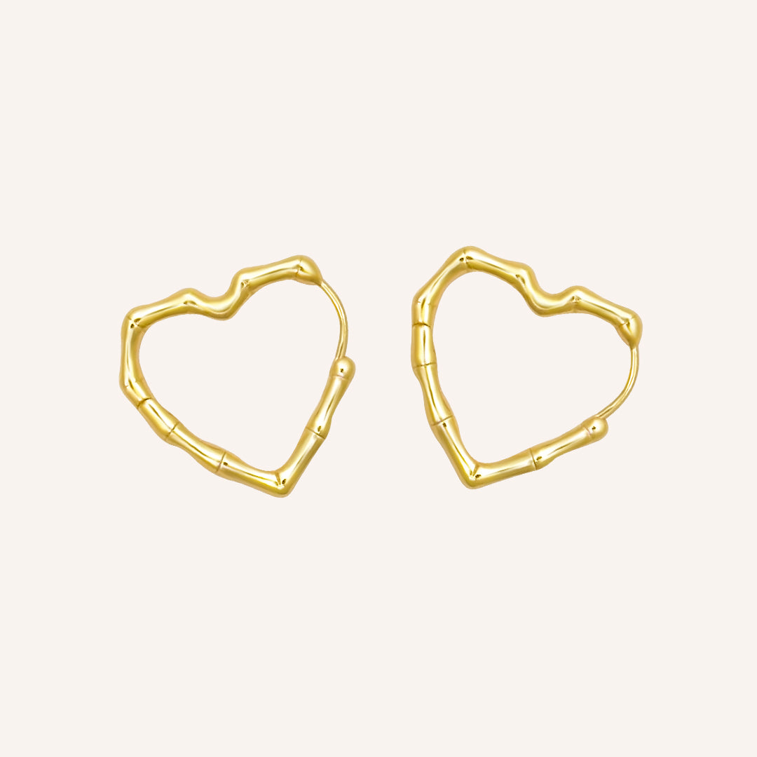 Vi Bamboo Love Hoop Earrings - Gold