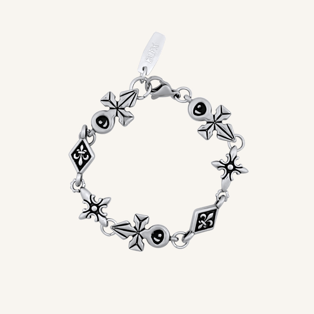 Vyn Chrome Cross Bracelet