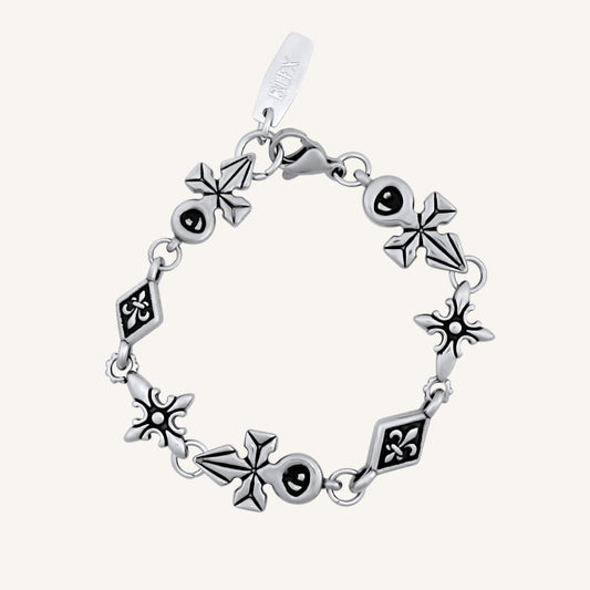Vyn Chrome Cross Bracelet