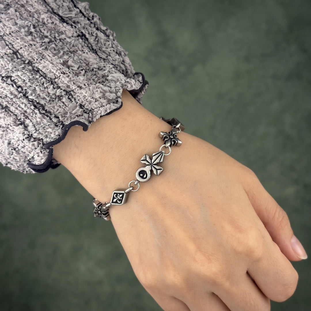 Vyn Chrome Cross Bracelet