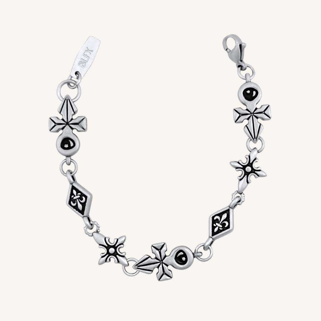 Vyn Chrome Cross Bracelet