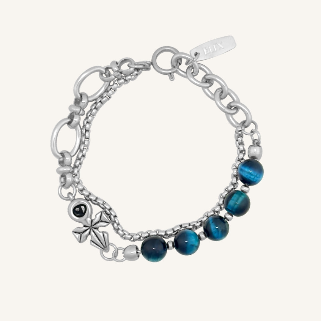Vyn Hybrid Layered Bracelet (Blue Tiger Eye)