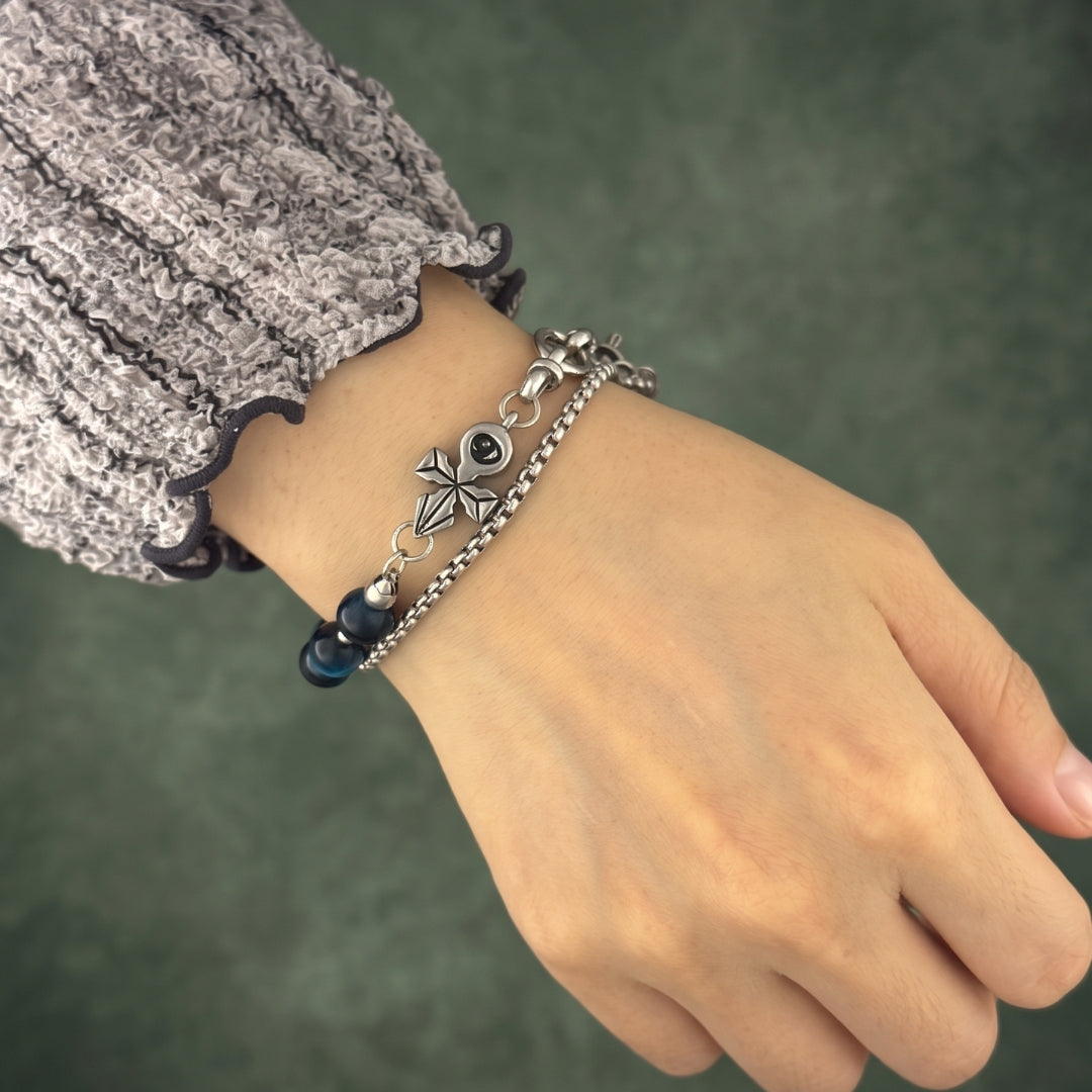 Vyn Hybrid Layered Bracelet (Blue Tiger Eye)