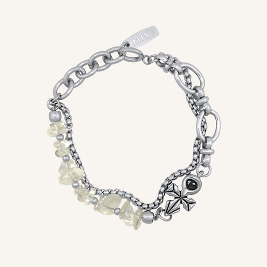 Vyn Hybrid Layered Bracelet (Clear Quartz)