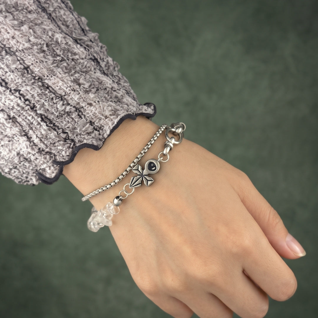 Vyn Hybrid Layered Bracelet (Clear Quartz)
