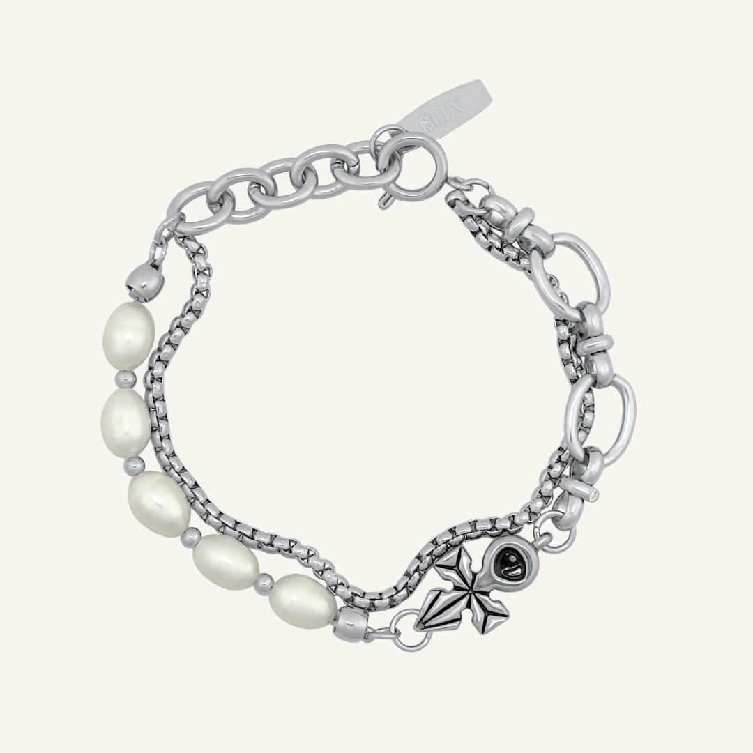 Vyn Hybrid Layered Bracelet (Pearl)