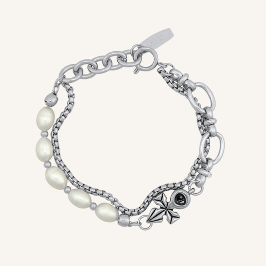 Vyn Hybrid Layered Bracelet (Pearl)
