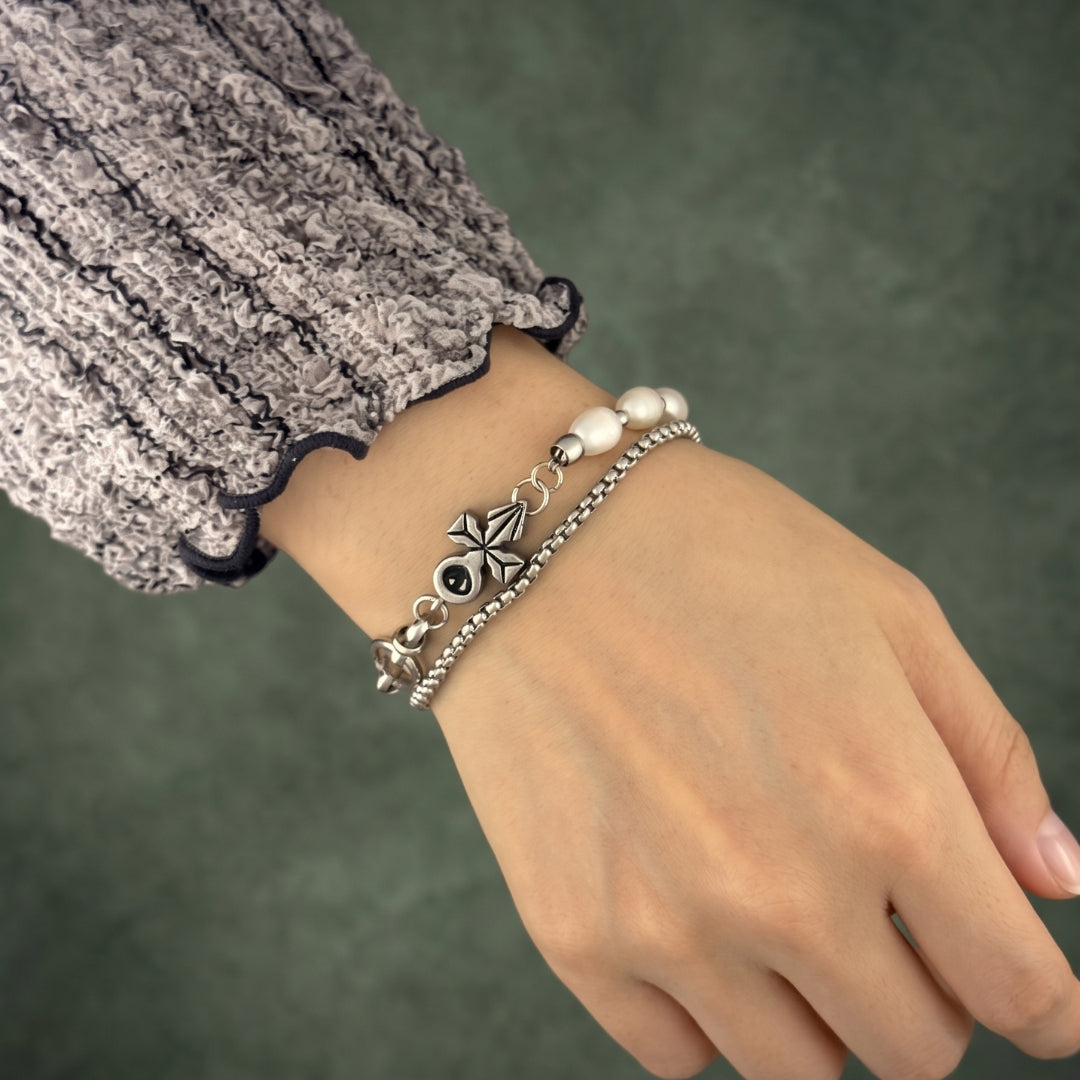 Vyn Hybrid Layered Bracelet (Pearl)