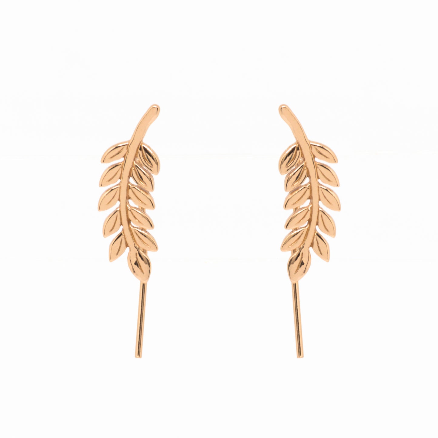Common Ash Leaf Branch Ear Climber - Rose Gold