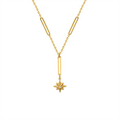 Ankaa Star Chain Link Necklace - Gold