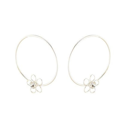 Open Flower Hoop Earrings, Earrings - Blaack Fox
