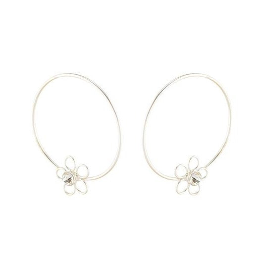 Open Flower Hoop Earrings, Earrings - Blaack Fox