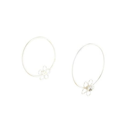 Open Flower Hoop Earrings, Earrings - Blaack Fox