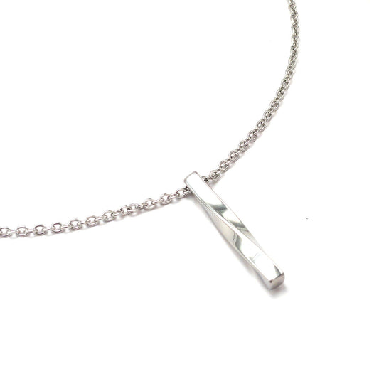Twist Bar Necklace - Silver